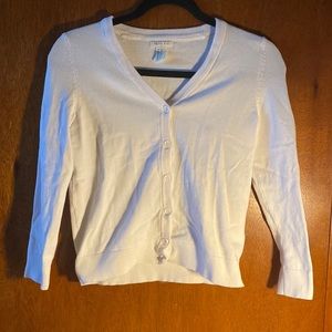 Forever 21 Girls White Button Up Cardigan